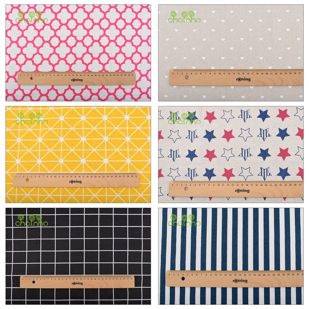 Sewing Geotextile Fabric - Chainho, Kain Katun Linen Bermotif, Bahan