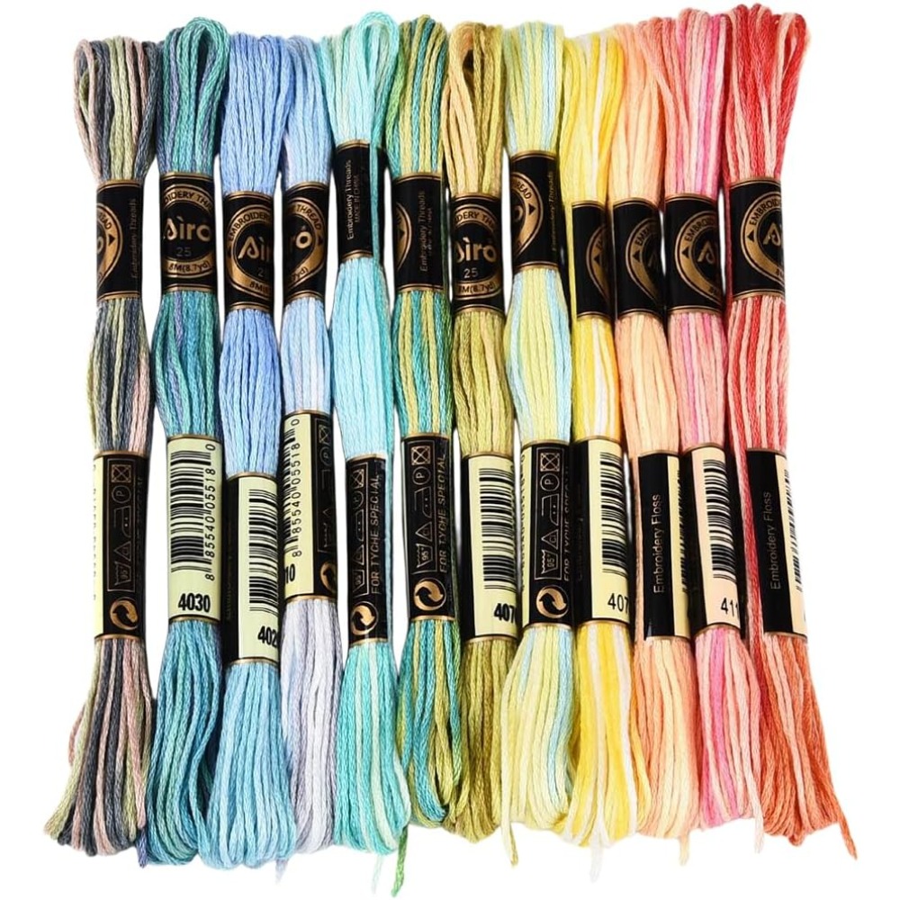 Embroidery Floss Thread - 12 Gulungan 105 Yard 6 Ply