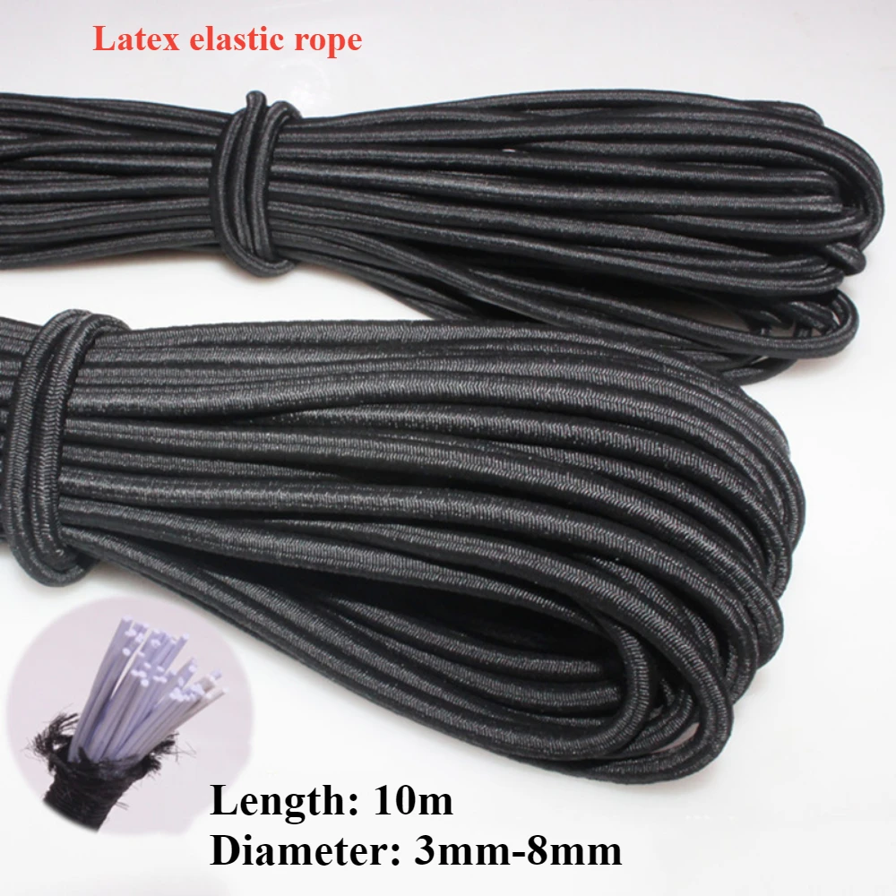 Sewing Tas - Tali karet jahit, 3/4/5/6/8MM hitam kuat