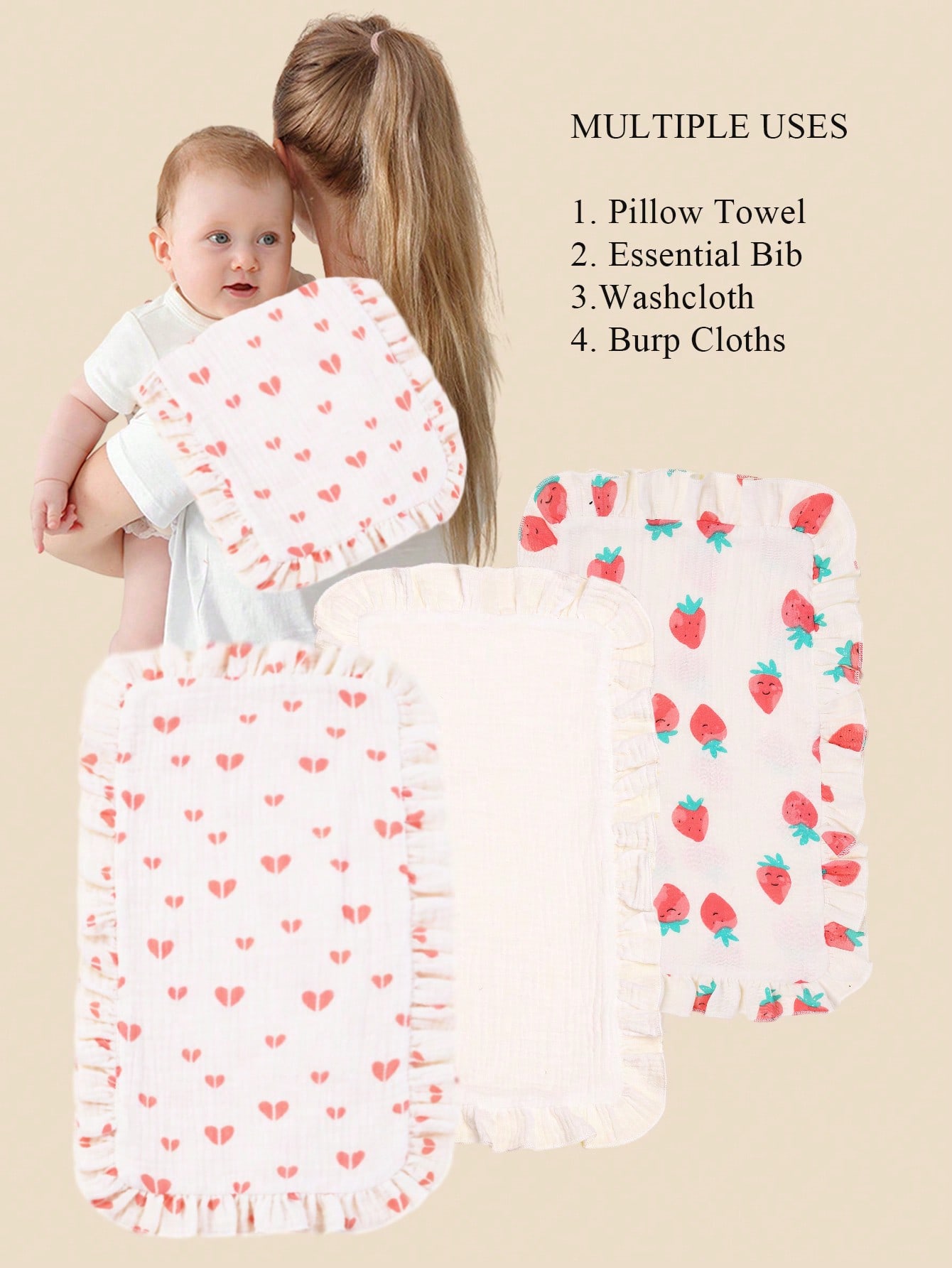 Shoulder Pad Set In - 3Pcs/Set Kain Muslin Katun Lembut untuk