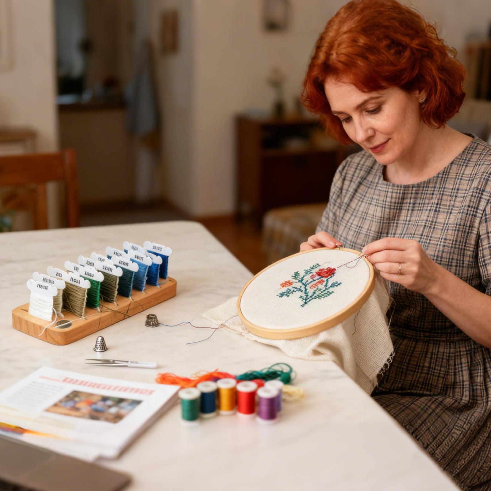 Embroidery Floss Thread - Organizer Benang Bordir 15 Slot Tempat