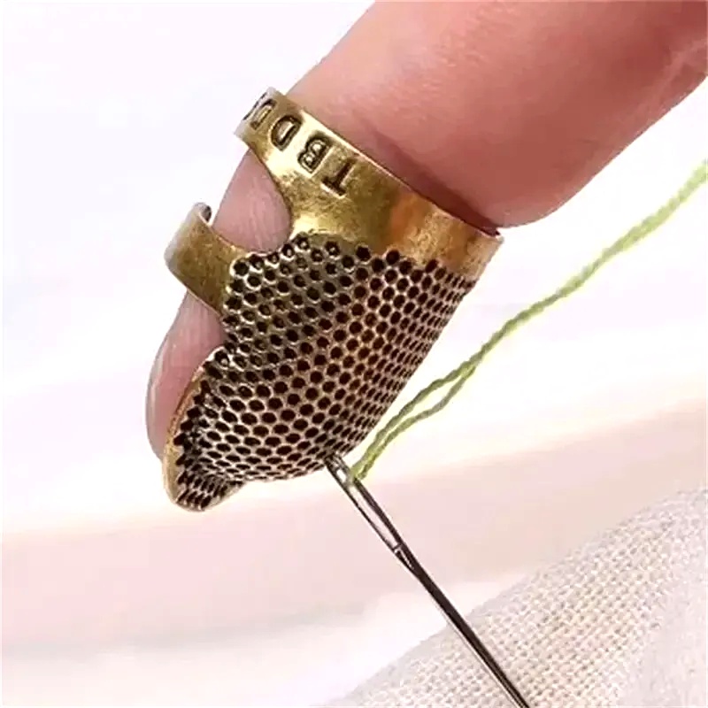 Sewing Thimble Metal - Thimble Jahit Vintage yang Dapat Disesuaikan,