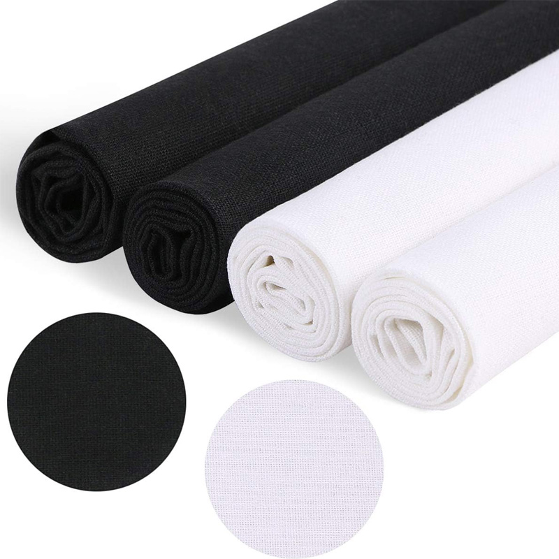 Sewing Embroidery Fabric - 4 Potong Kain Linen, Kain Warna