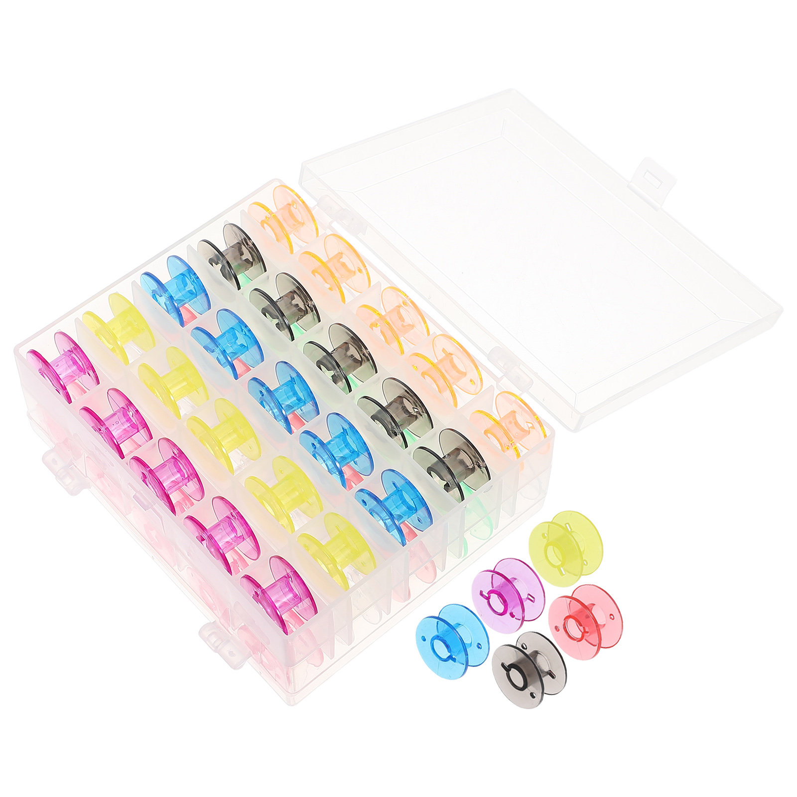 Thread Bobbins Empty - 50 Buah Bobbin Mesin Jahit Plastik
