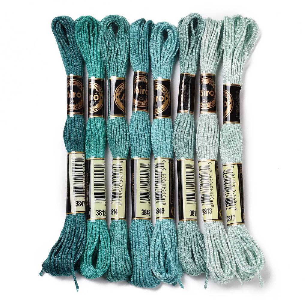 Embroidery Floss Thread - 1Set 8 Gulungan Benang Bordir Poliester