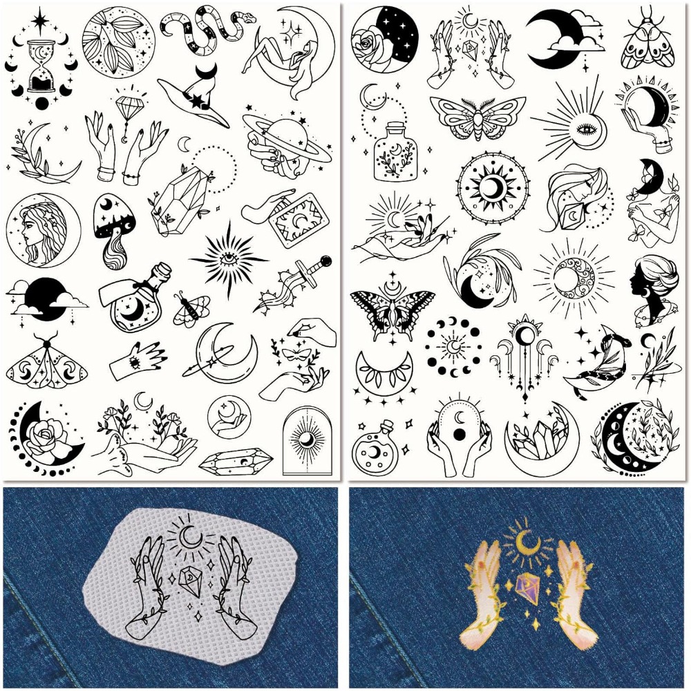 Sewing Embroidery Fabric - 51 Buah Boho Bulan Matahari Larut