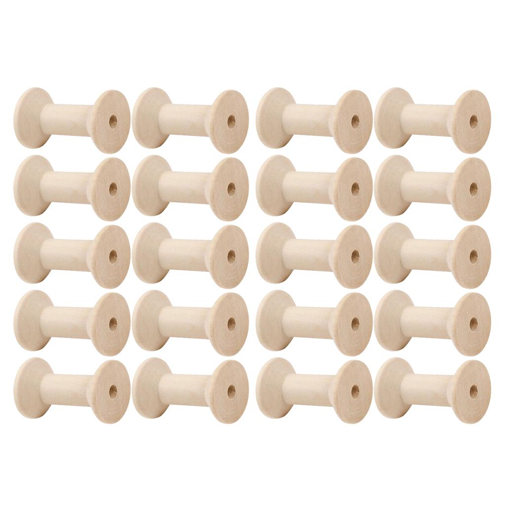 20 Buah Gulungan Benang Kayu K - Thread Bobbins Empty ulasan dan harga