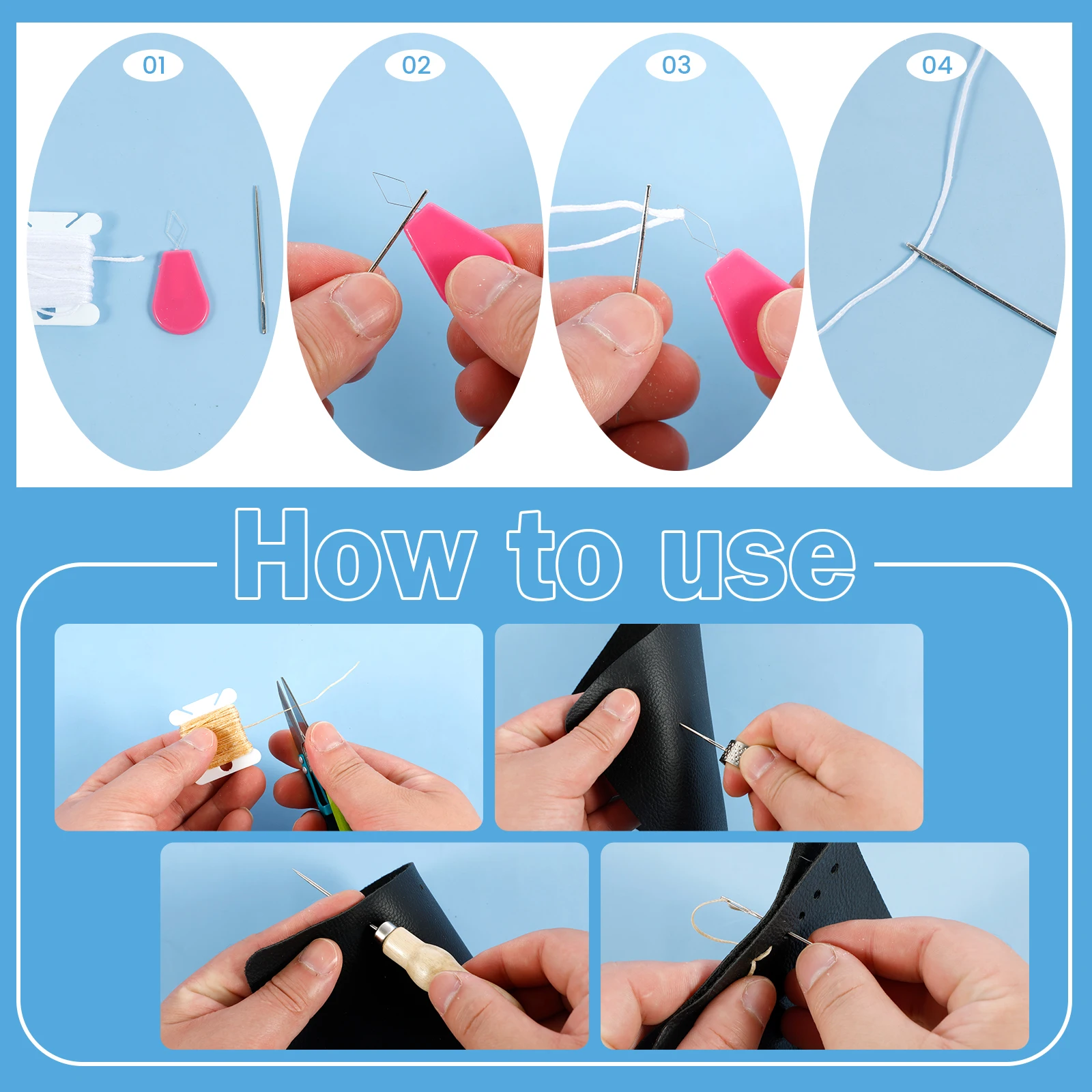 Kit Jahit Perbaikan Pelapis Ku - Leather Needle Heavy ulasan dan harga