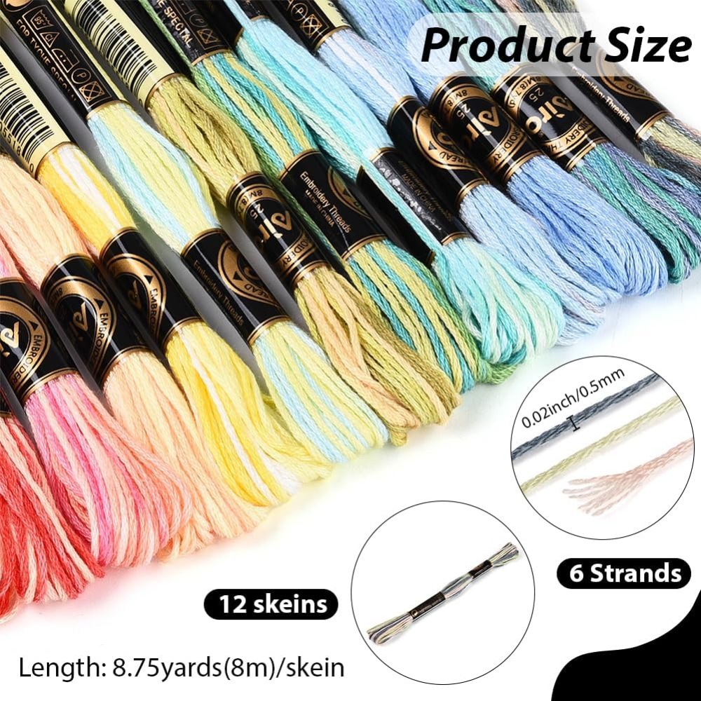 12 Gulungan 105 Yard 6 Ply Ben - Embroidery Floss Thread ulasan dan harga