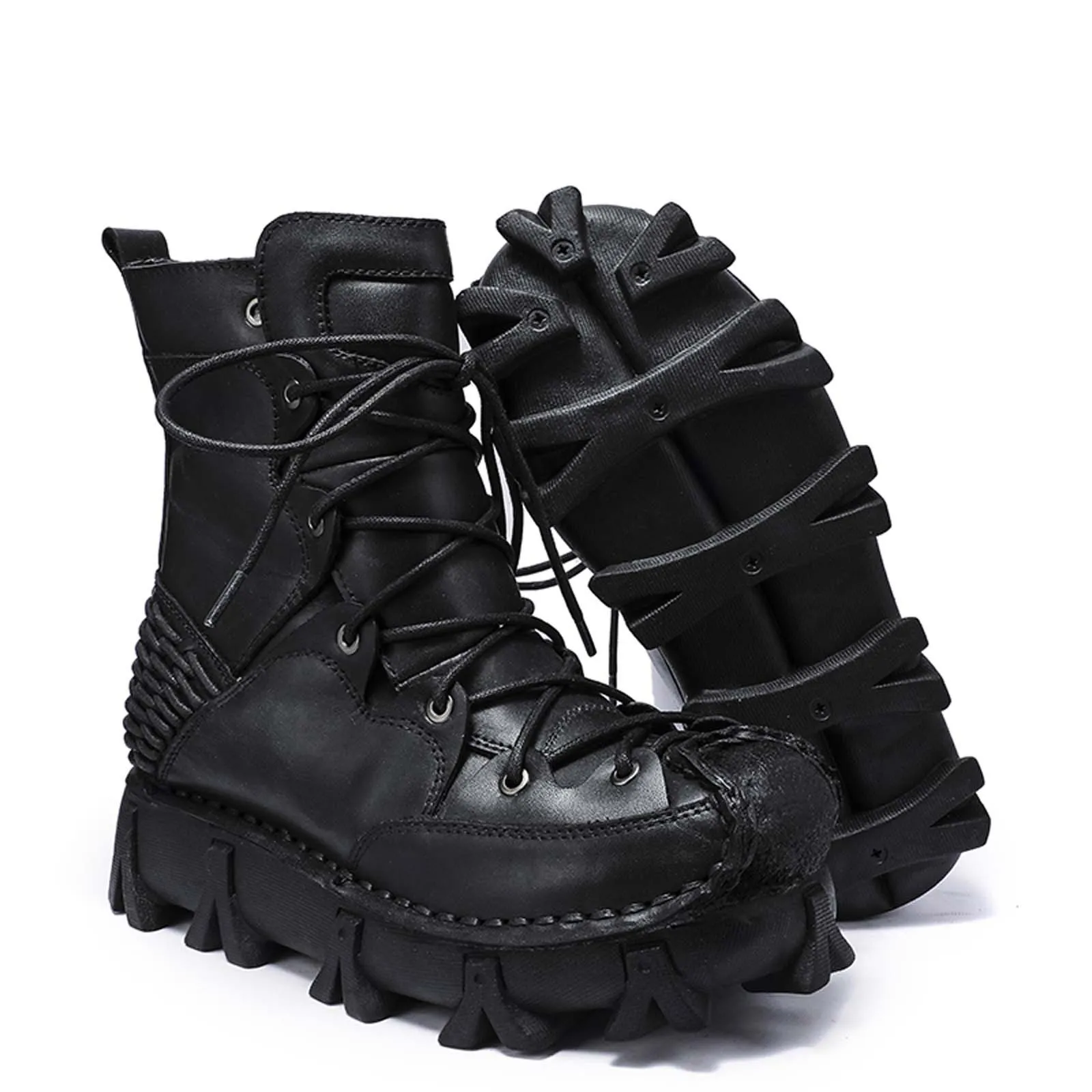 Sepatu Bot Motor Kulit Asli Mo - Sewing Knit ulasan dan harga