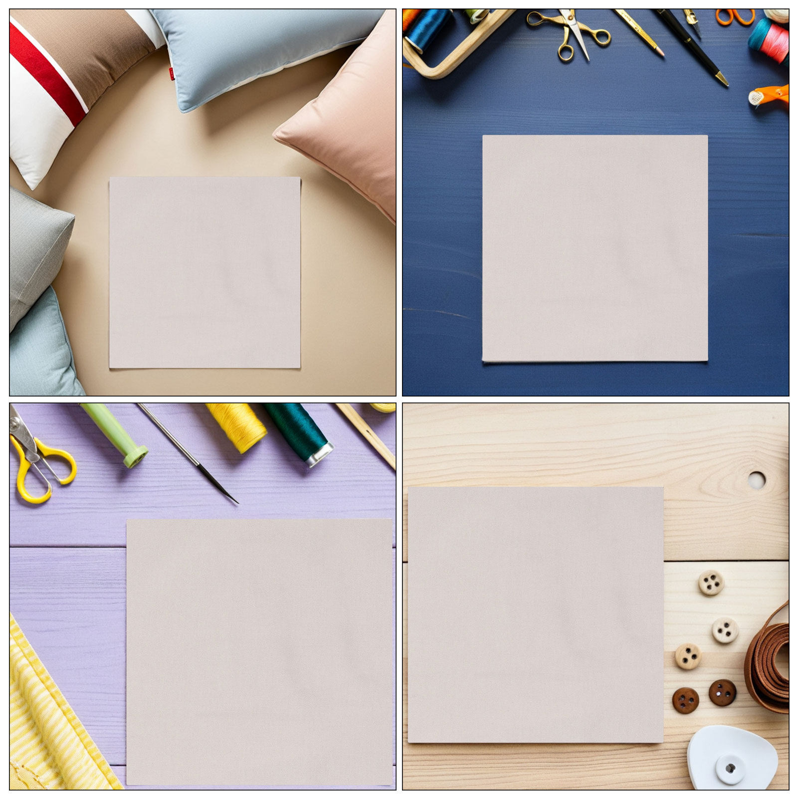 5 Buah Kain Bordir Katun Linen - Sewing Embroidery Fabric ulasan dan harga