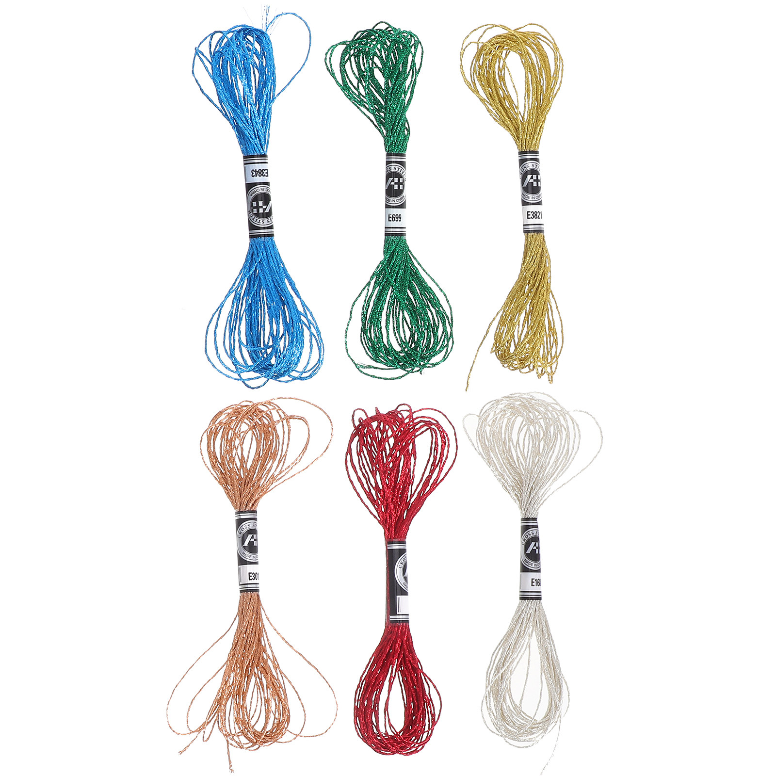 6Pcs Benang Bordir Metalik Mew - Embroidery Floss Thread ulasan dan harga