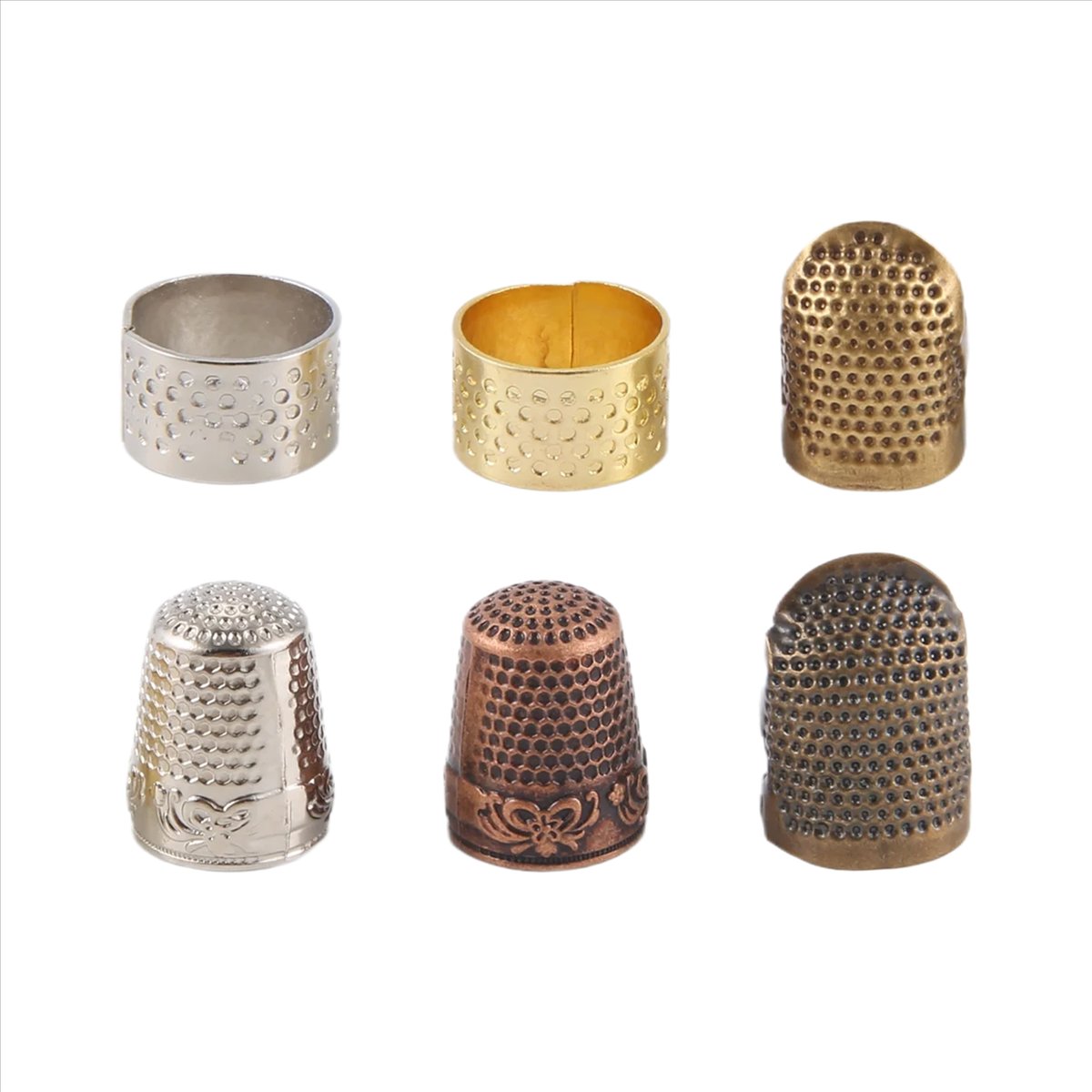 MALL 6 Buah Pelindung Jari unt - Sewing Thimble Metal ulasan dan harga