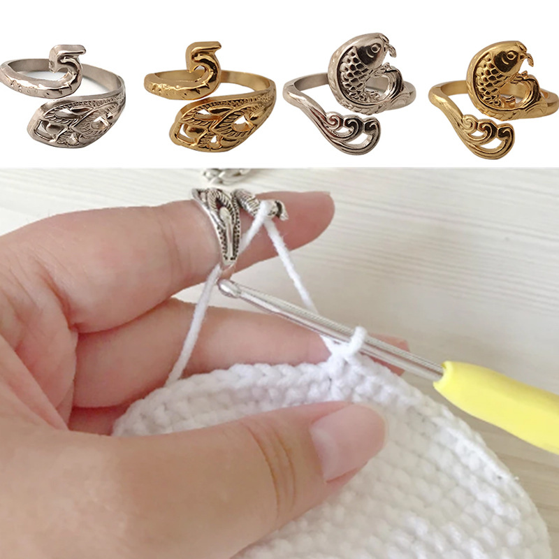 Cincin rajut Loop alat Crochet - Sewing Thimble Metal ulasan dan harga