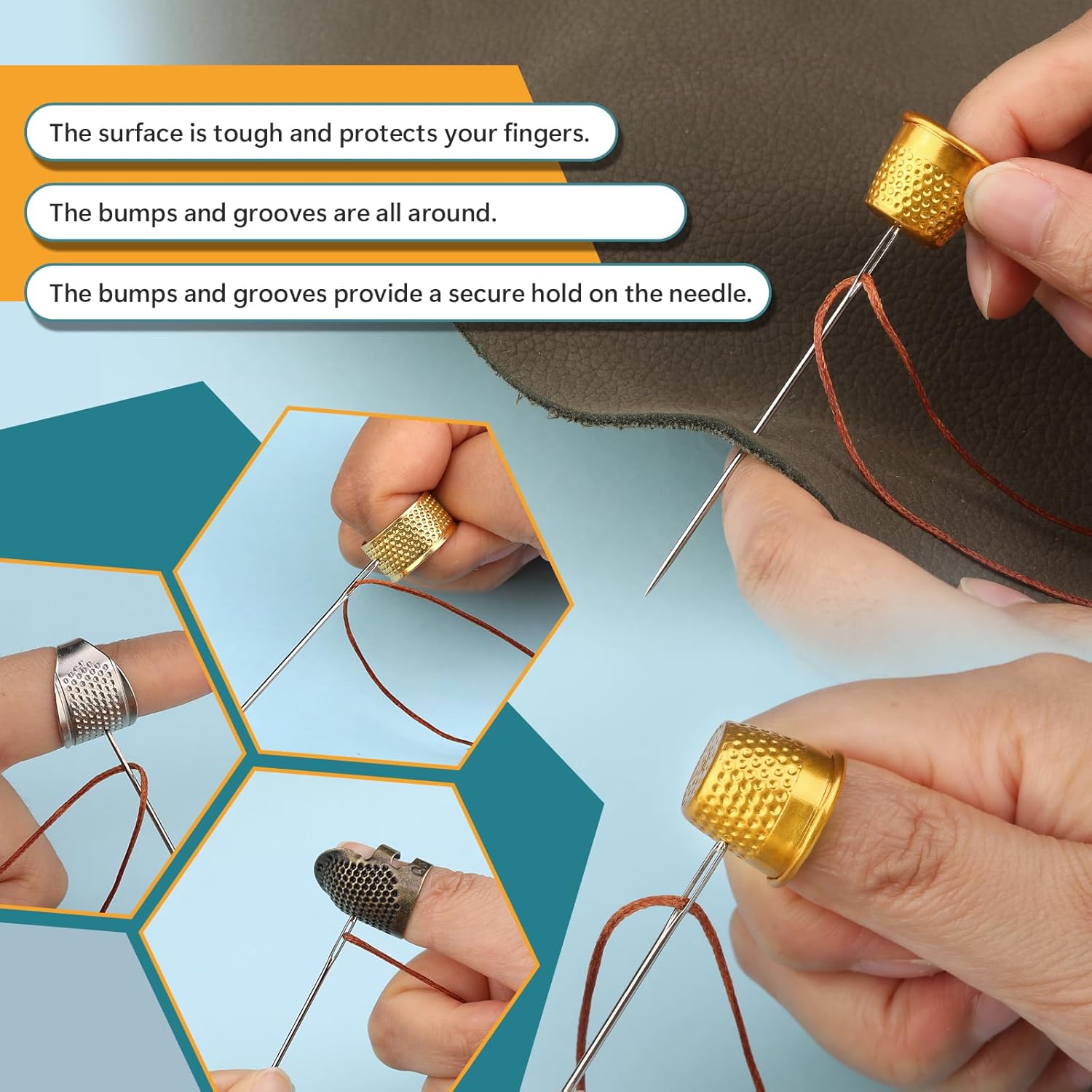 8PCS Perlengkapan Penutup Jari - Sewing Thimble Metal ulasan dan harga