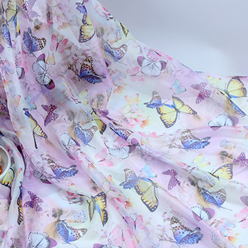 30D Kupu-kupu Dicetak Kain Sif - Sewing By ulasan dan harga