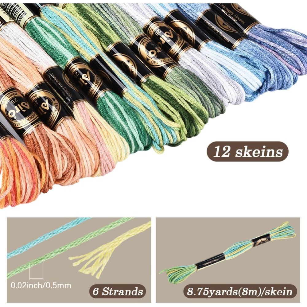 12 Gulungan Benang Sulam 105 Y - Embroidery Floss Thread ulasan dan harga