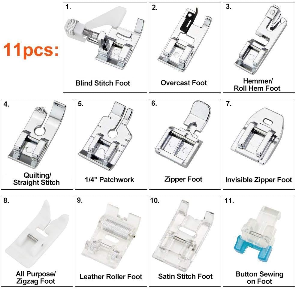 11Pcs Set Kaki Mesin Jahit - K - Sewing Machine Fabric ulasan dan harga