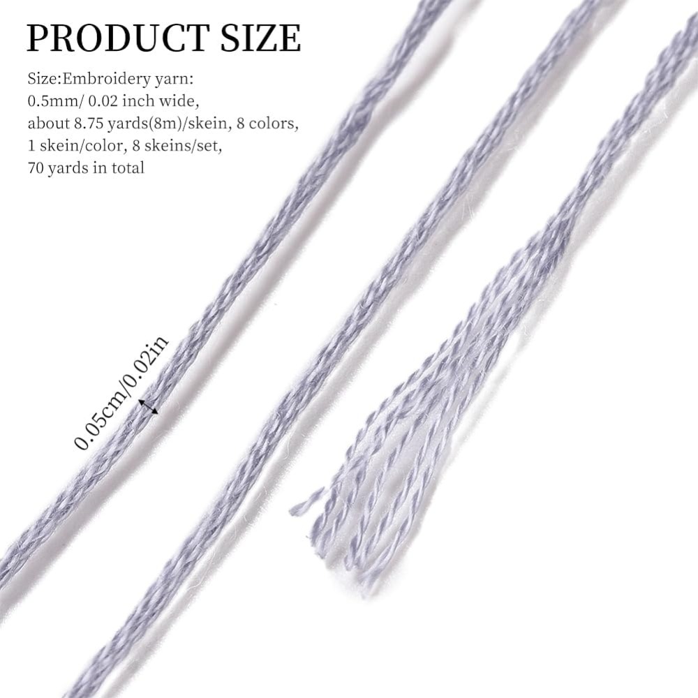 8 Gulungan 70 Yard Gelang Pers - Embroidery Floss Thread ulasan dan harga