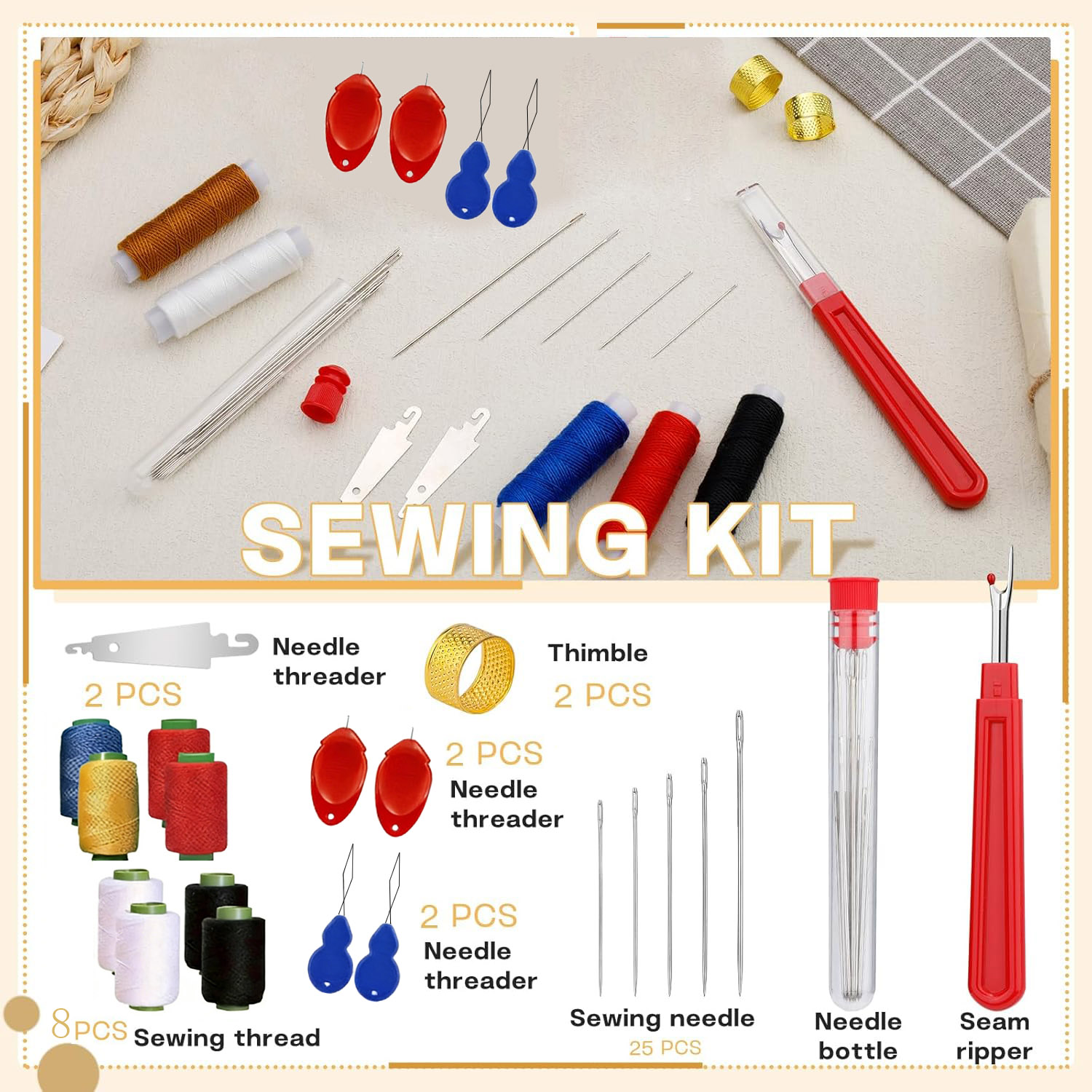 43pcs Set Jarum Jahit Mata Bes - Sewing Garments ulasan dan harga
