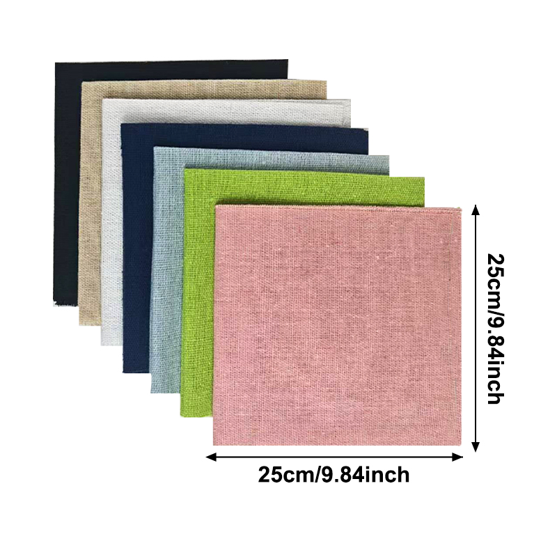 Set 7 Buah Kain Linen 25*25cm, - Sewing Textile Art ulasan dan harga