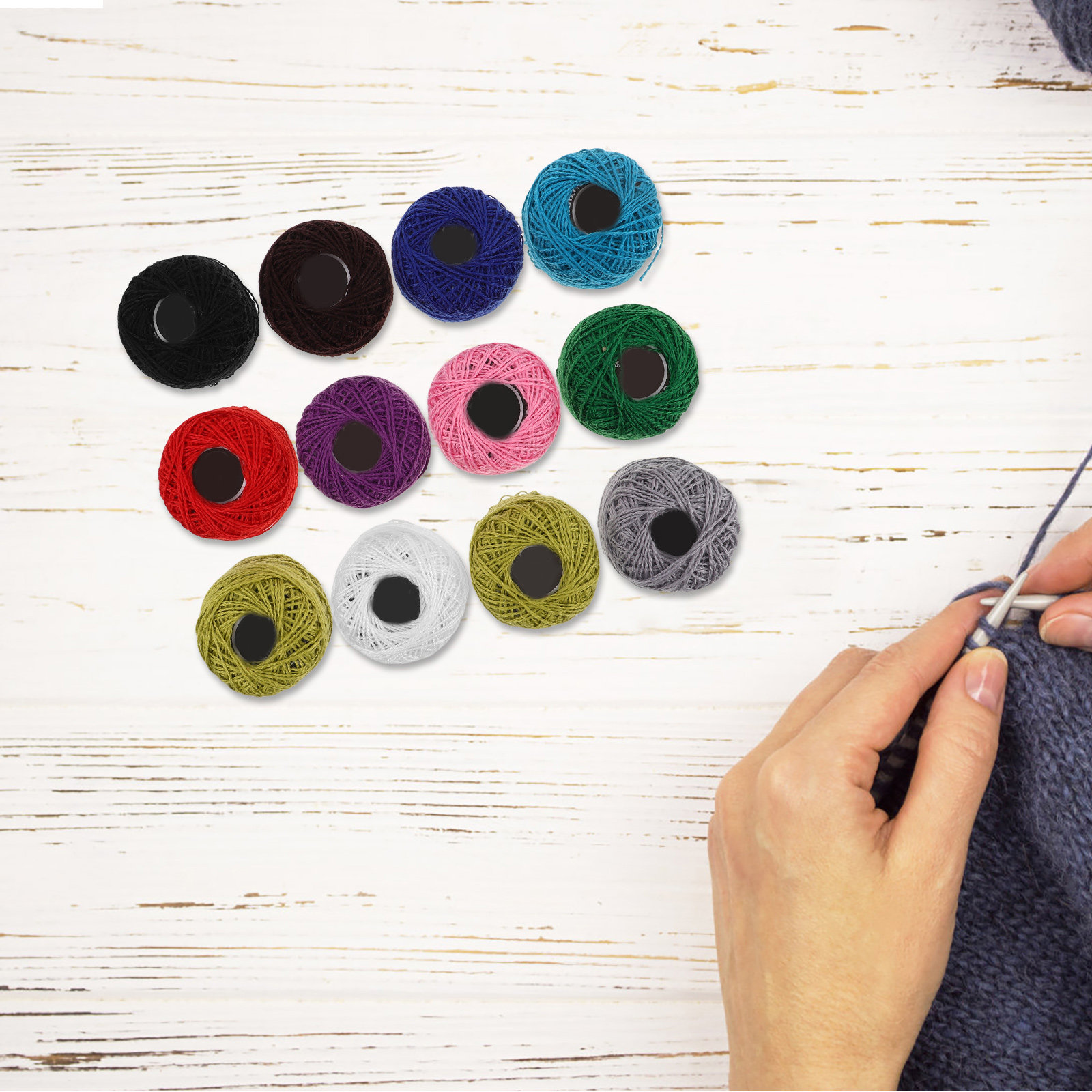 12Pcs Benang Bordir Katun Berw - Sewing Knit ulasan dan harga