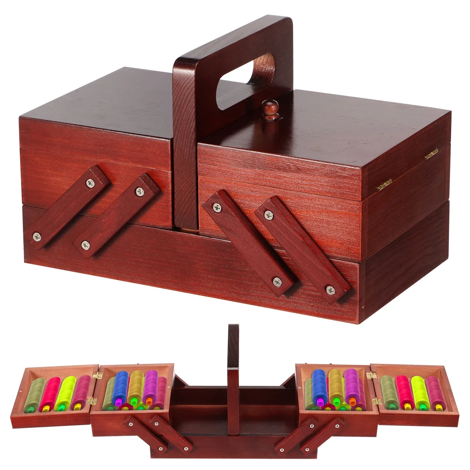 Kotak Benang Jahit Kayu Vintag - Thread Bobbins Empty ulasan dan harga