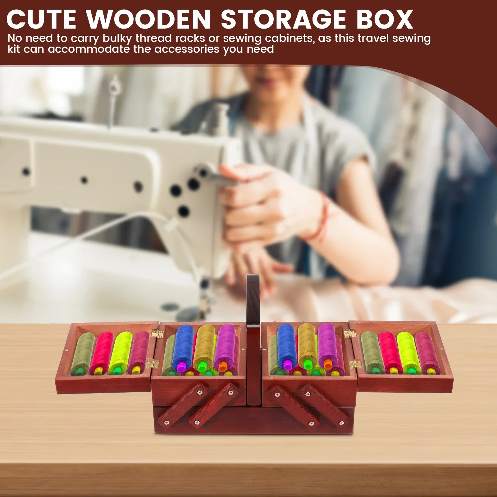 Kotak Benang Jahit Kayu Vintag - Thread Bobbins Empty ulasan dan harga